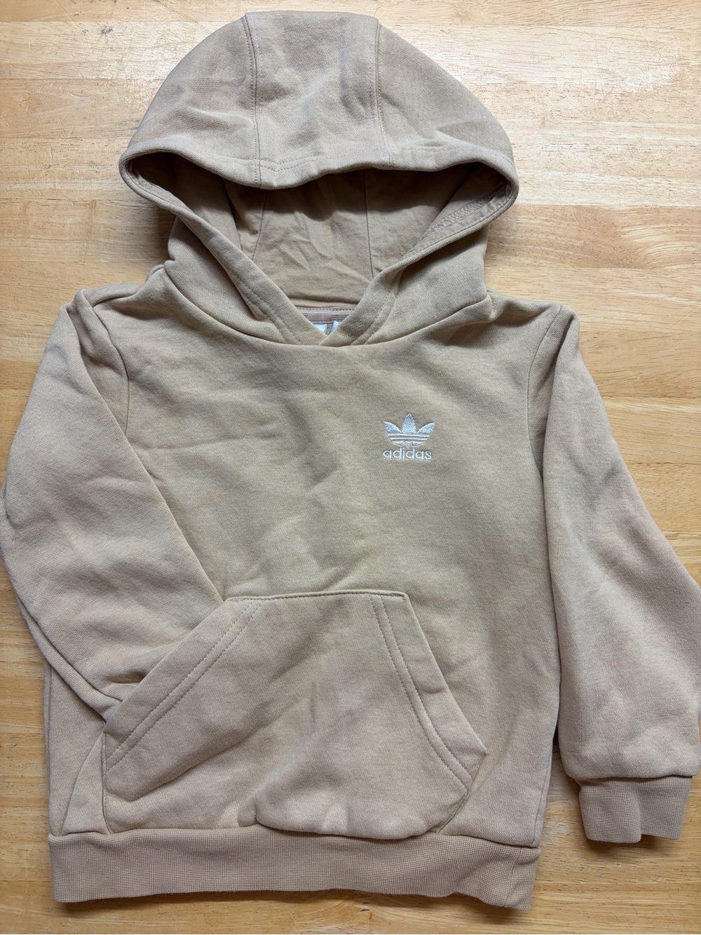 adidas Kids Tan Trefoil Hooded Sweatshirt